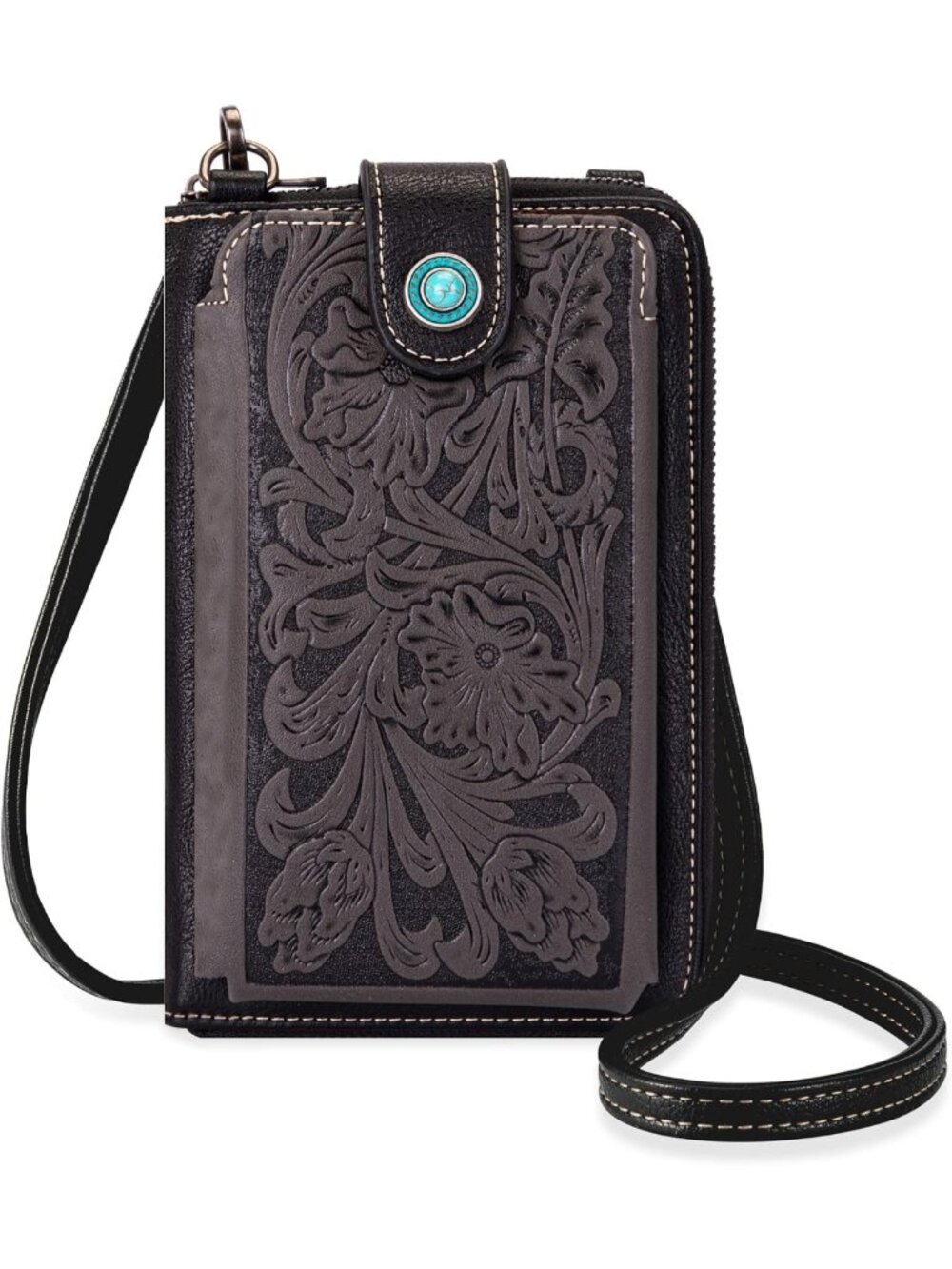 Western Crossbody Phone Wallet for Women | RFID Blocking Purse with Cash Slots